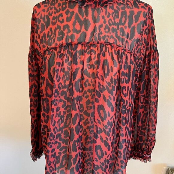 Zara Animal Print Sheer Top. Size M NWOT - Picture 3 of 5